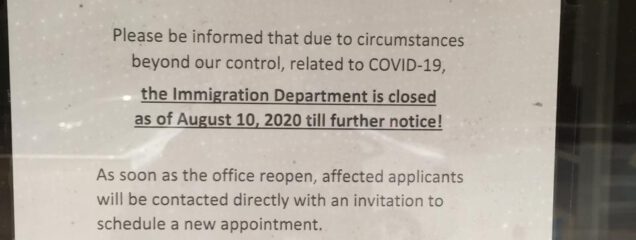 Notice at Immigration Department