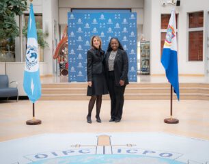 Honorable Minister of Justice Anna E. Richardson and INTERPOL Acting Executive Director Partnerships and Planning Ms. Roraima Andriani
