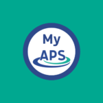 logo teal background - APS